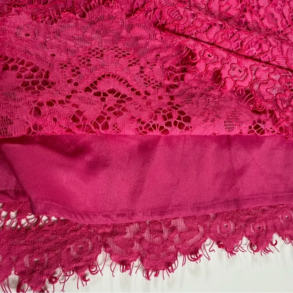 J Crew Short Sleeve Lace Top Lined Blouse Pink Small Petite Pink Flutter Sleeves